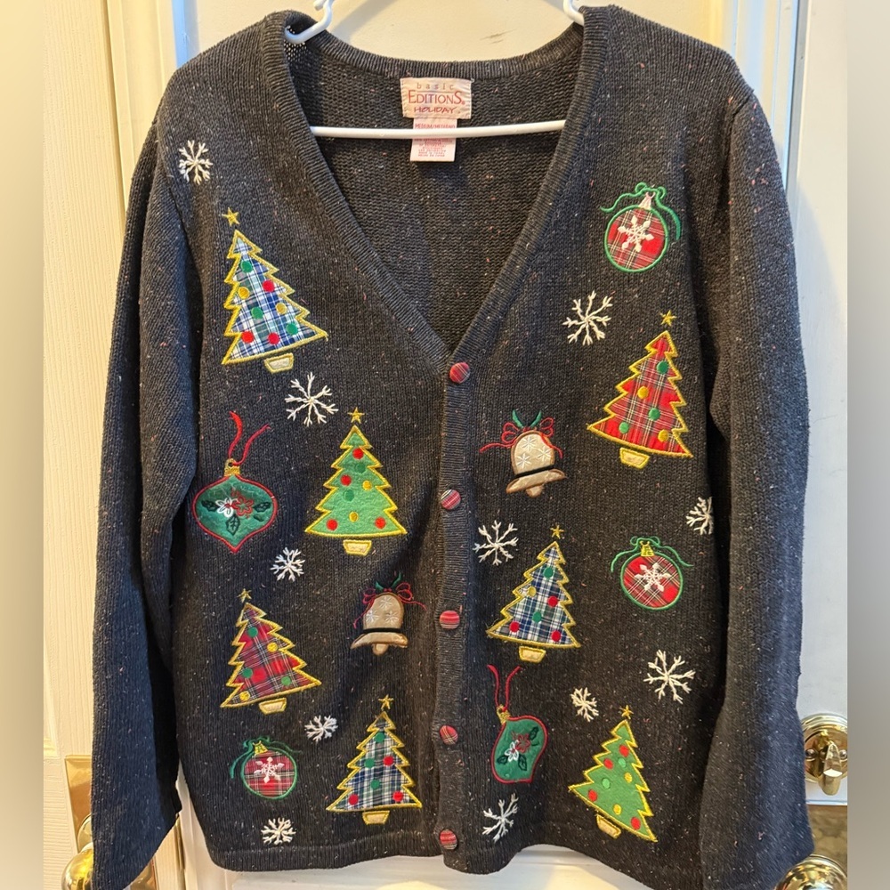 Basic Editions Holiday Christmas Cardigan